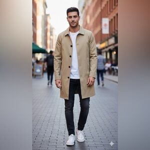 TOPMAN button down trench coat with pockets size medium new with tags